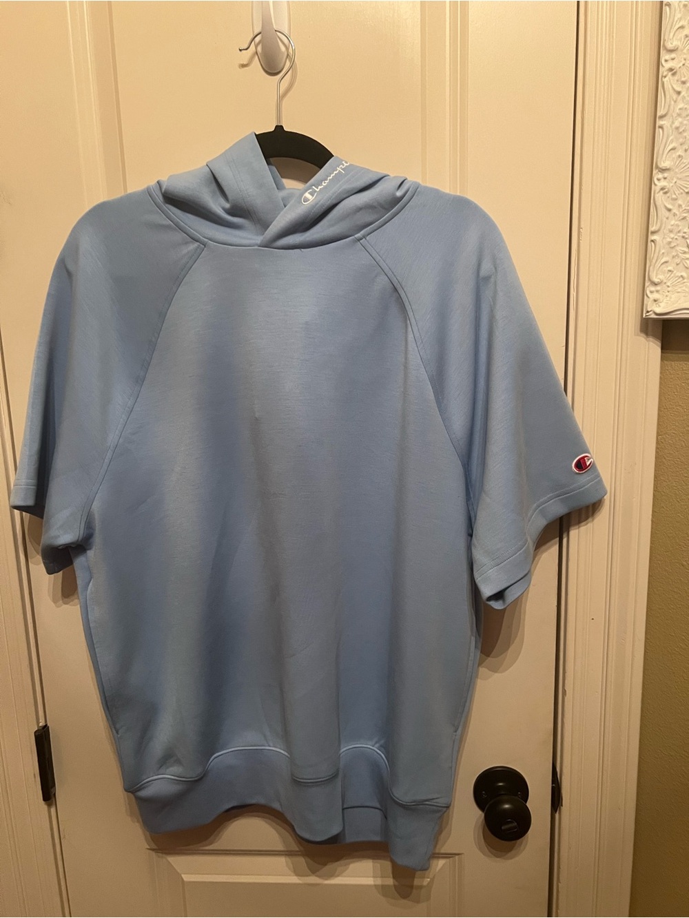 Champion Light Blue Short Sleeve Hooded Shirt